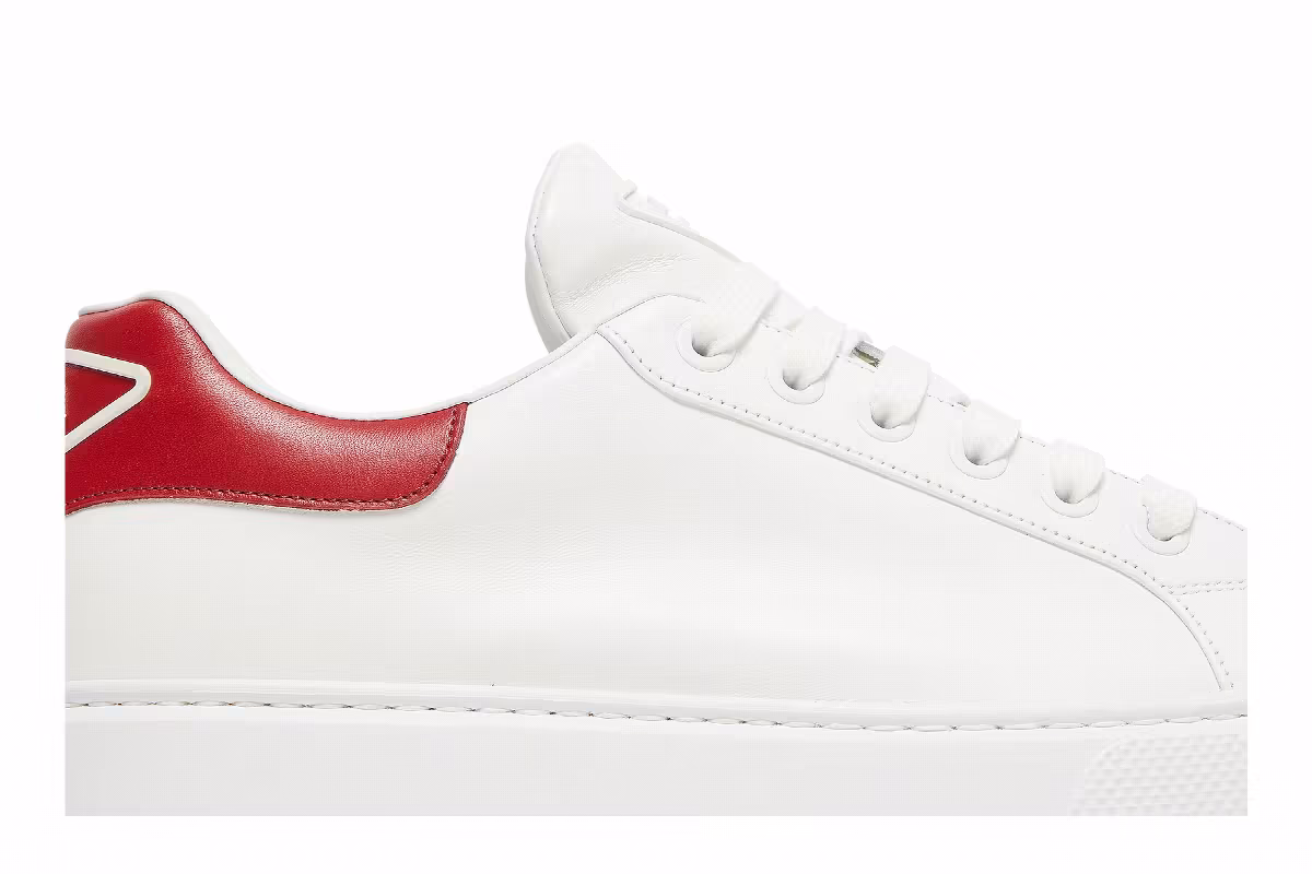 Prada Marco Leather White Red, view 3