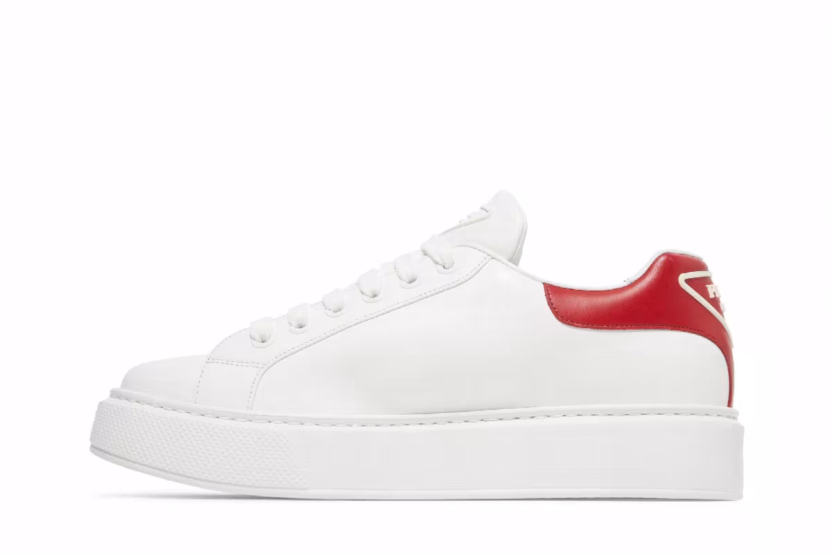 Prada Marco Leather White Red, view 4