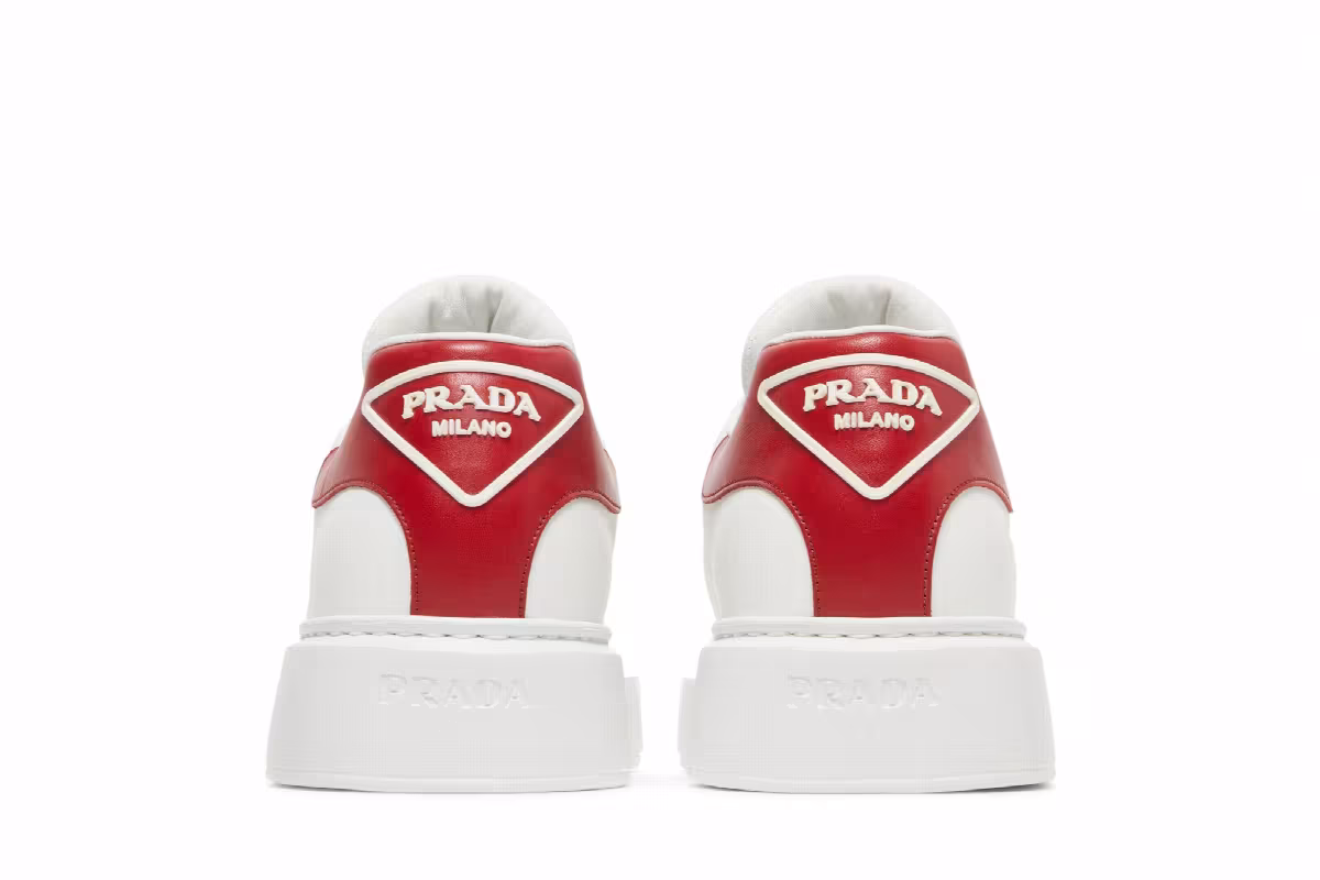 Prada Marco Leather White Red, view 7