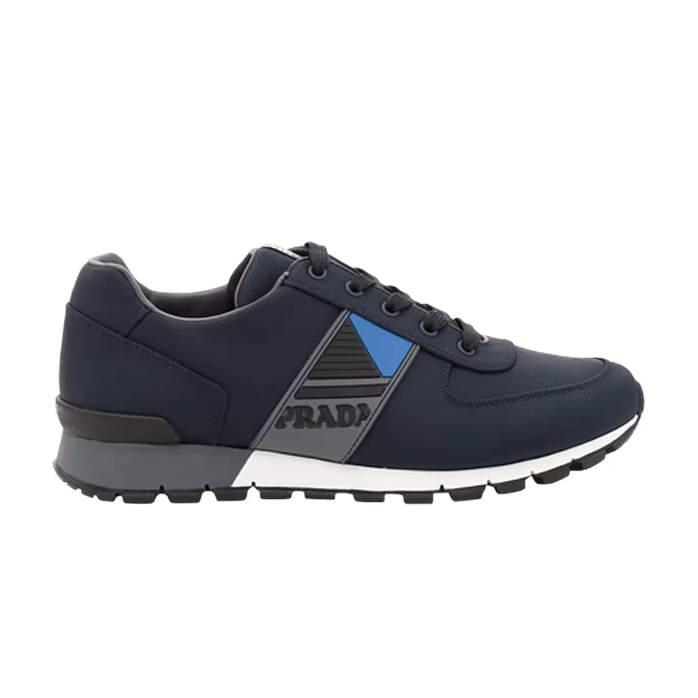 Prada Technical Fabric Logo Sneakers Blue