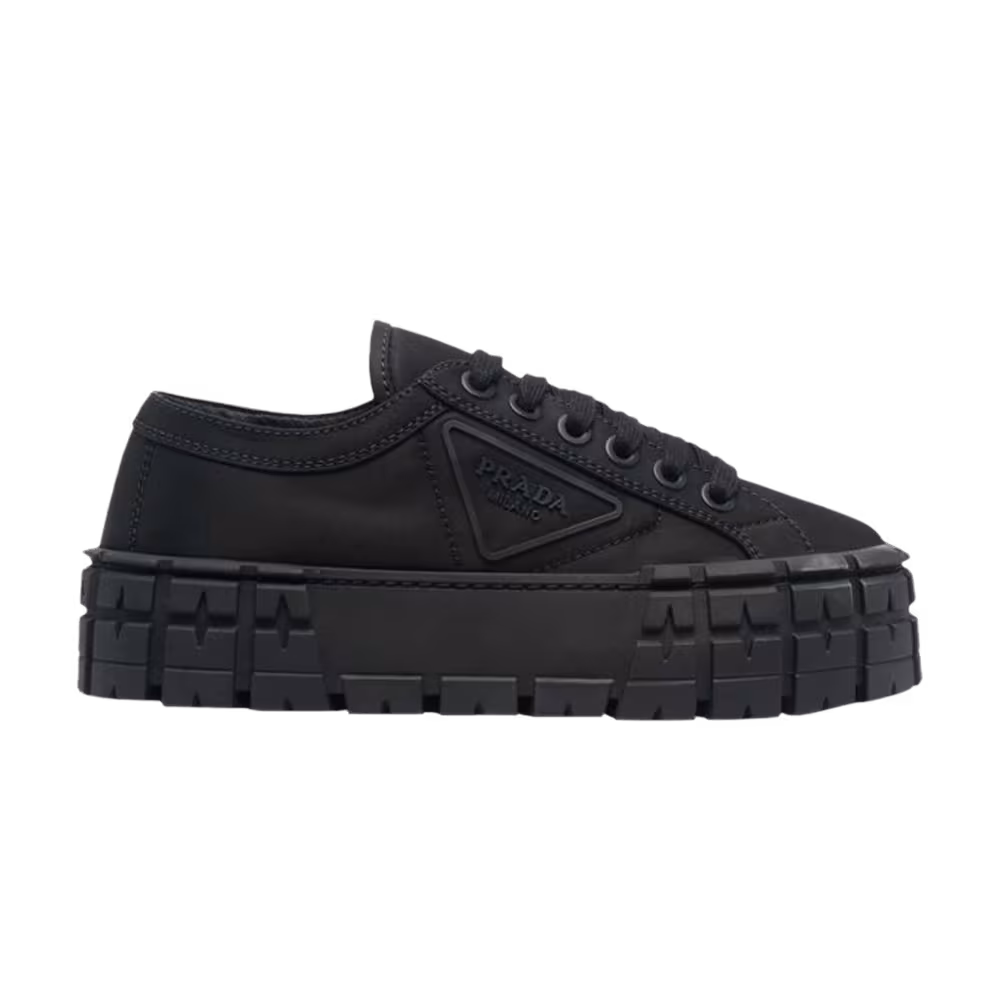 Prada Women's Gabardine Wheel Platform Triple Black