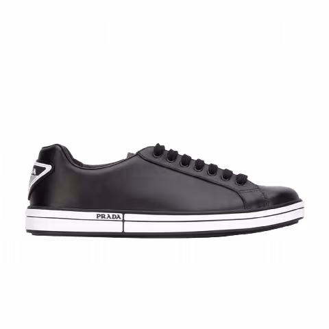 Prada Leather Plaque Sneaker 'Black'