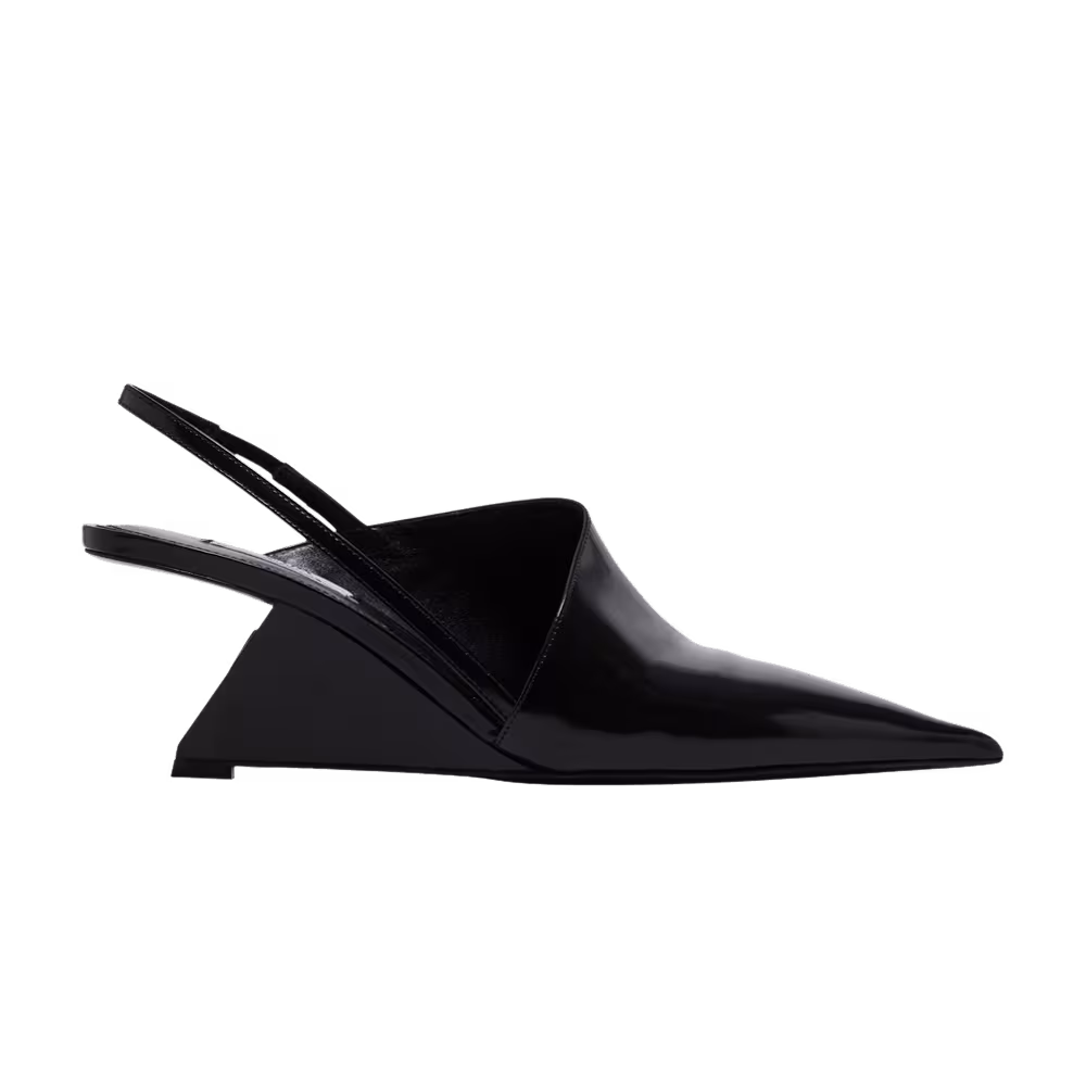 Prada Women's Brushed Leather Slingback Pumps Black