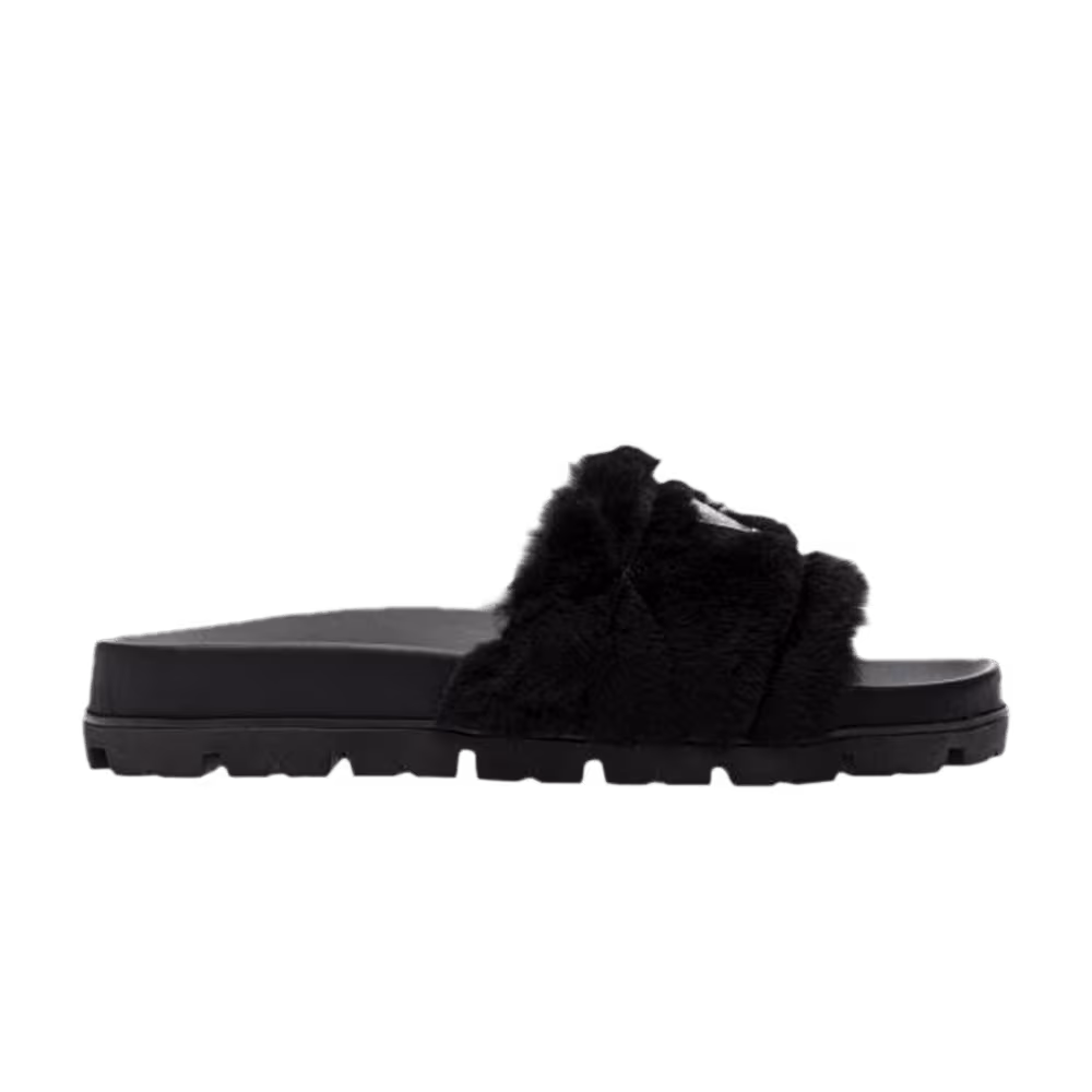 Prada Women's Shearling Slides Black