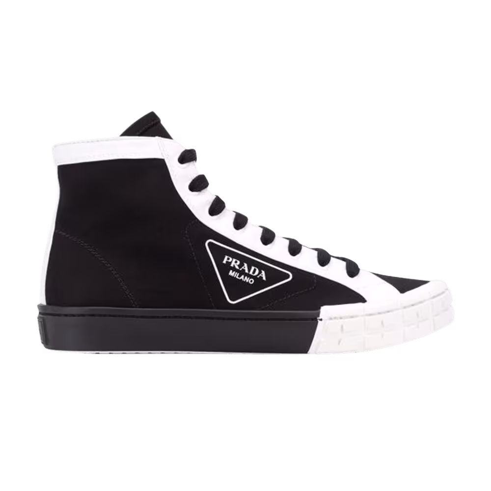 Prada Gabardine Wheel High Black White