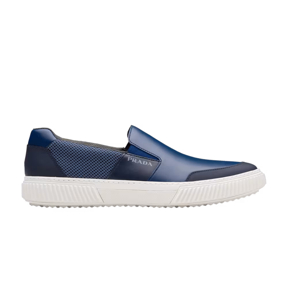 Prada Leather Slip-On Baltic Blue
