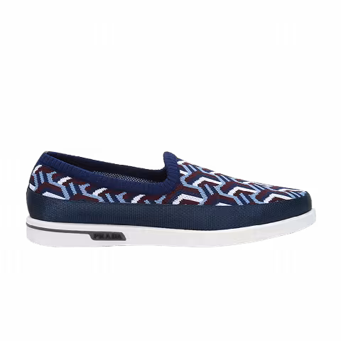 Prada St Tropez Jacquard Knitted Loafers 'Blue'