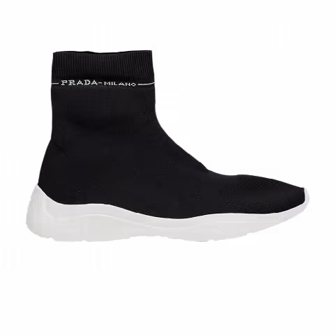 Prada Wmns Logo Sock 'Black White'