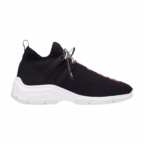 Prada Wmns XY Knit Sneaker 'Black Fluorescent Pink'