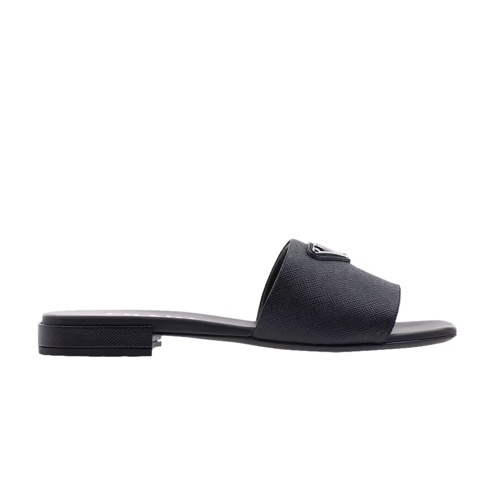 Prada Women's Saffiano Leather Slides Black