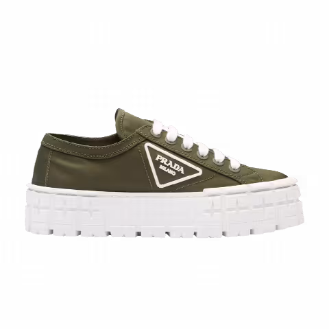 Prada Wmns Gabardine Wheel Platform 'Military Green'