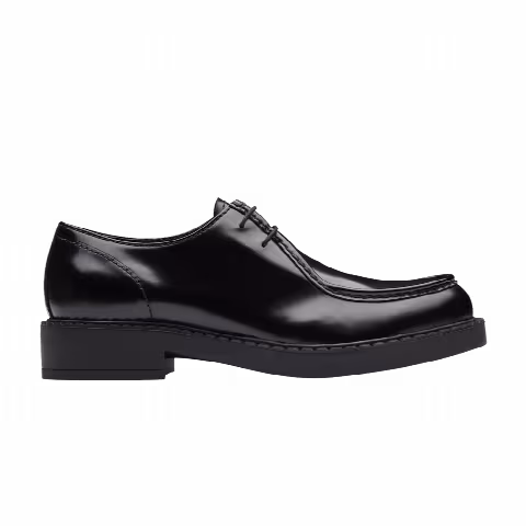 Prada Brushed Leather Lace-Up 'Black'