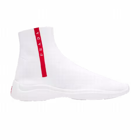 Prada Logo Sock Knit High 'White'