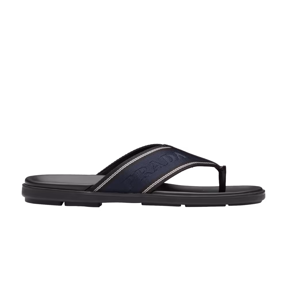 Prada Thong Sandal Monogram Black