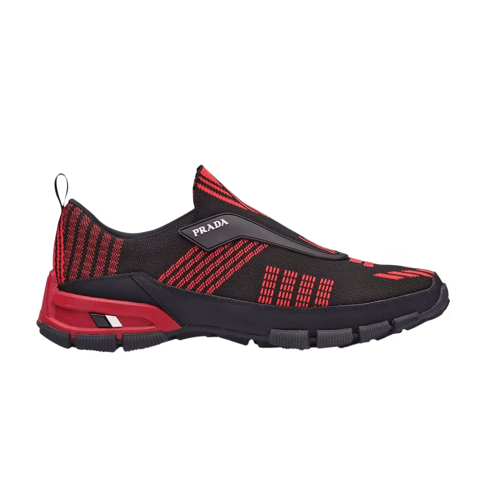 Prada Crossection Knit Low Black Red