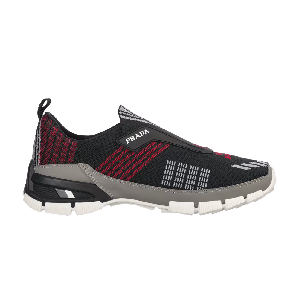 Prada Crossection Knit Low Black Red