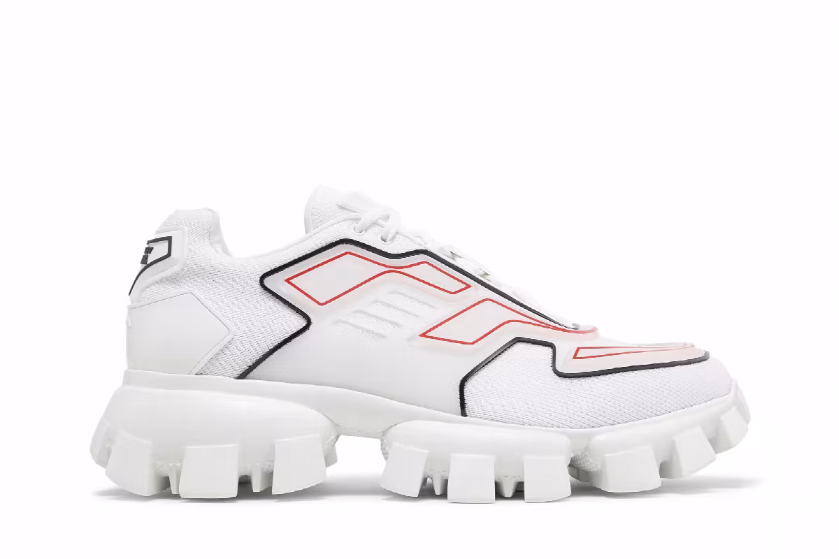 Prada Cloudbust Thunder Knit White Red, view 2