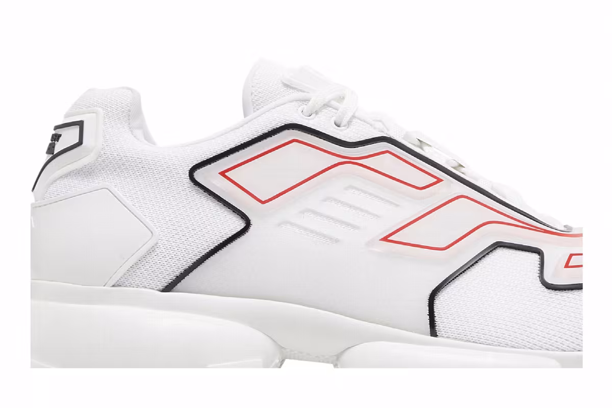 Prada Cloudbust Thunder Knit White Red, view 3