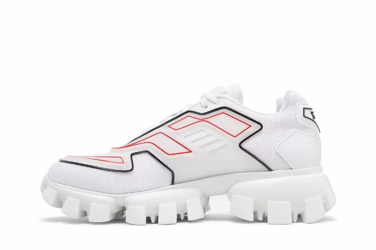 Prada Cloudbust Thunder Knit White Red, view 4
