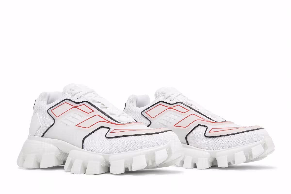 Prada Cloudbust Thunder Knit White Red, view 9
