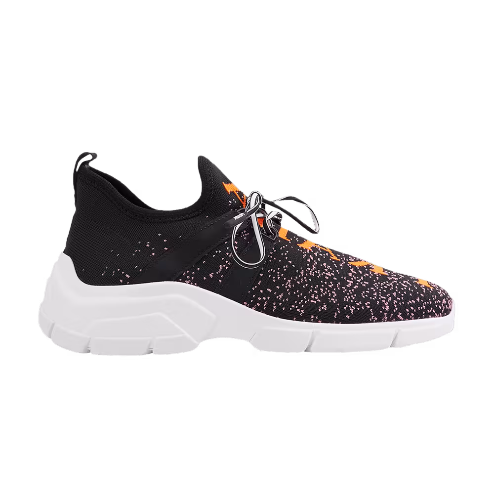 Prada Women's XY Knit Sneaker Black Orange
