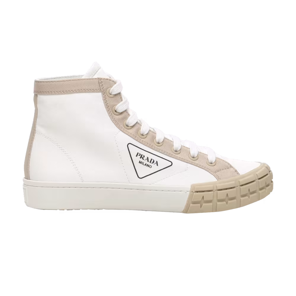 Prada Gabardine Wheel High White Khaki
