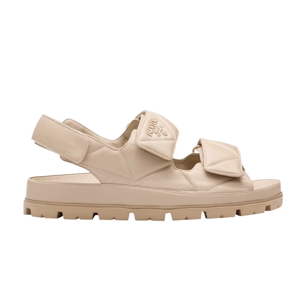Prada Women's Padded Nappa Sandal Desert Beige