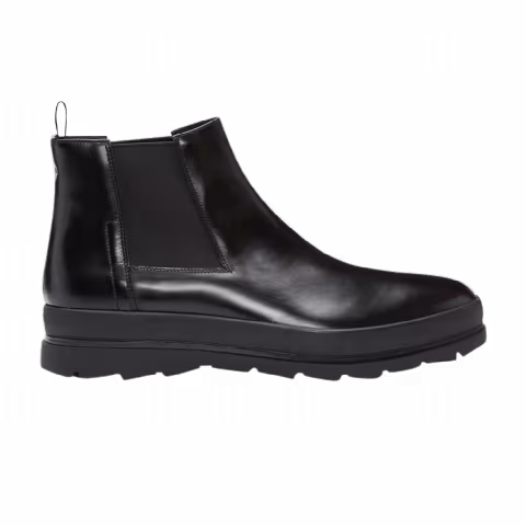 Prada Brushed Leather Ankle Boot 'Black'