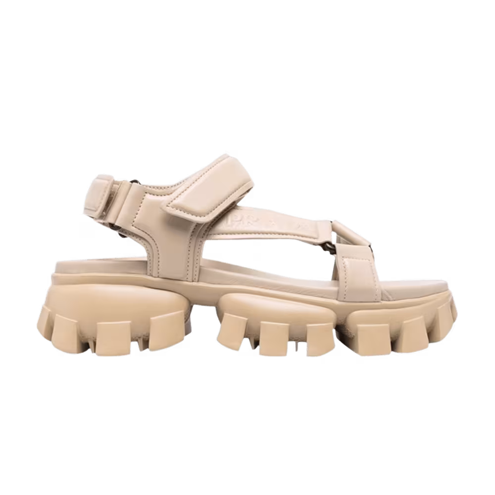 Prada Women's Sporty Padded Sandal Beige