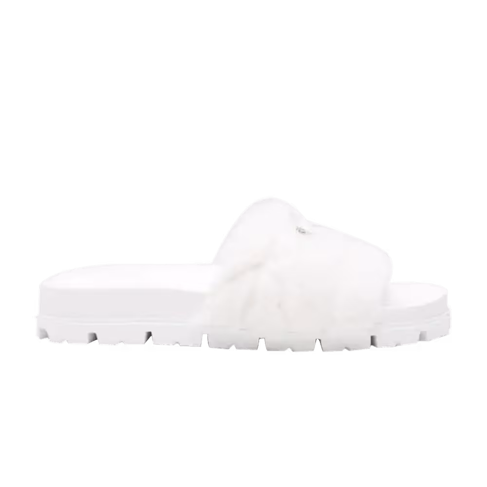 Prada Women's Shearling Slide White
