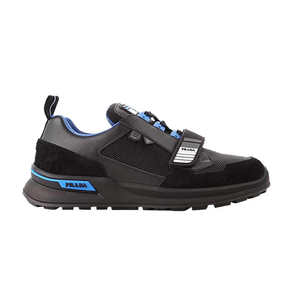Prada Mechano Leather Black Voyage Blue