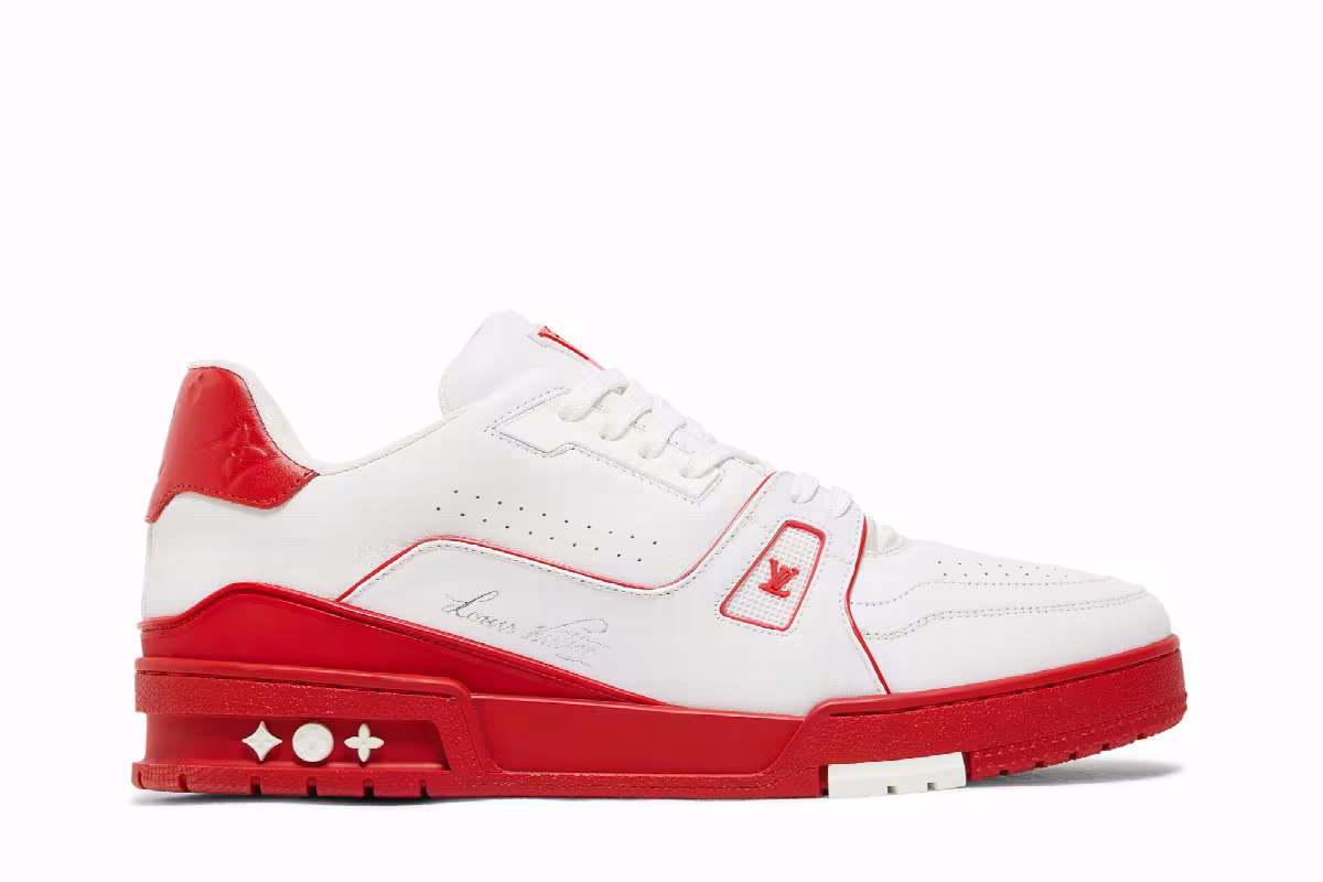 Louis Vuitton Trainer Low White Red Midsole, view 2