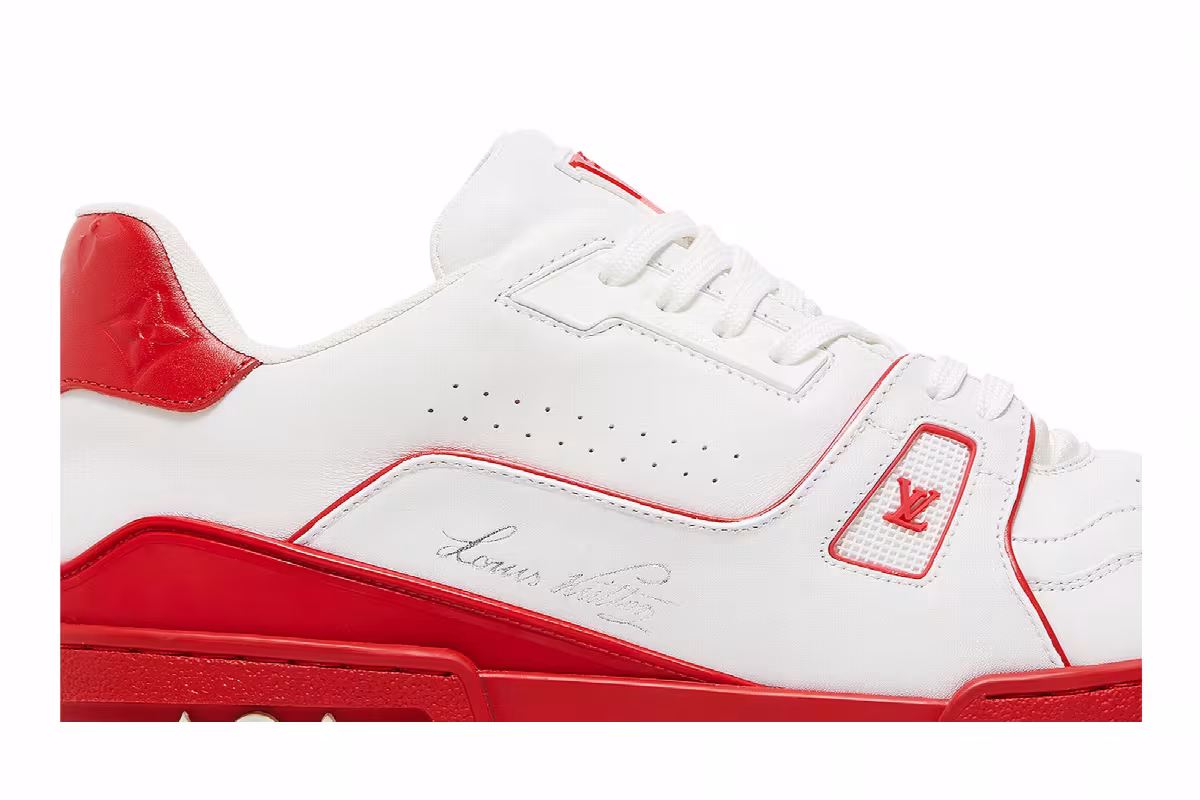 Louis Vuitton Trainer Low White Red Midsole, view 3