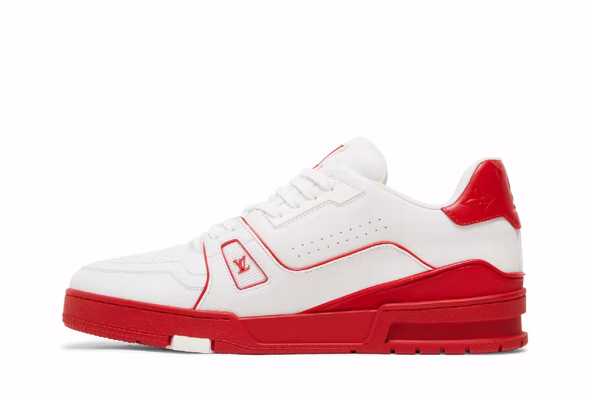 Louis Vuitton Trainer Low White Red Midsole, view 4