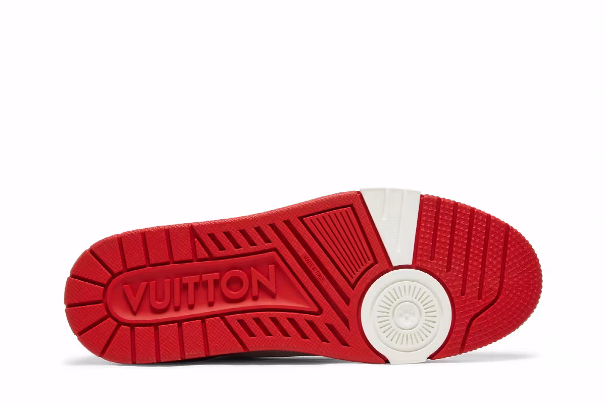 Louis Vuitton Trainer Low White Red Midsole, view 5