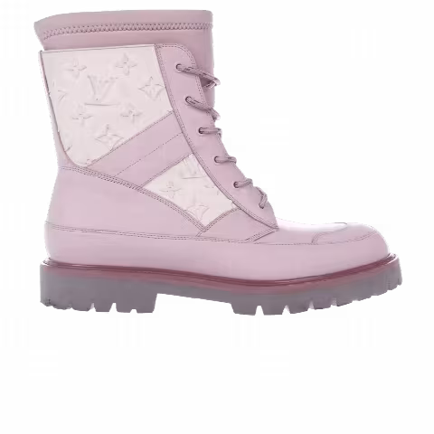 Louis Vuitton Leather Ankle Lace Up Boot 'Embossed Monogram'
