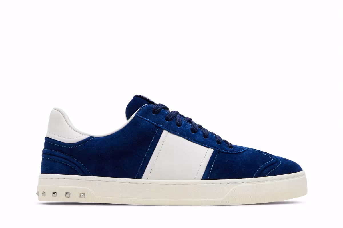Valentino Rockstud Fly Crew Sneaker Blue, view 2