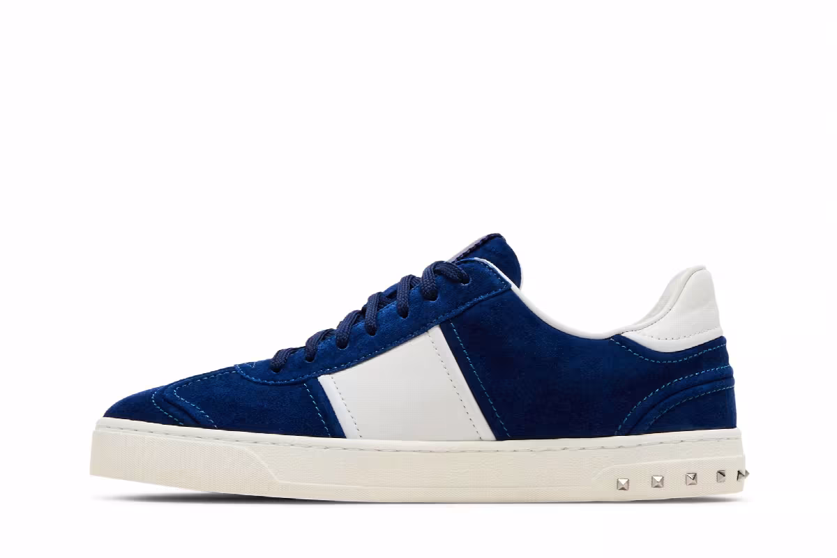 Valentino Rockstud Fly Crew Sneaker Blue, view 4