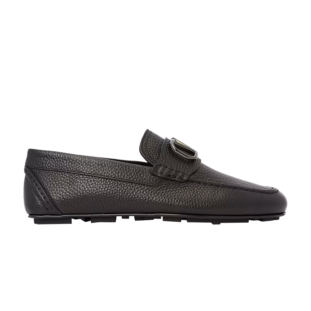 Valentino Driving Plaque Slip-On Loafer Black