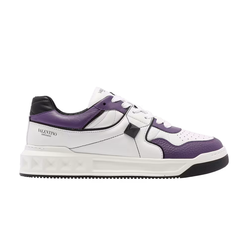 Valentino One Stud Low White Violet