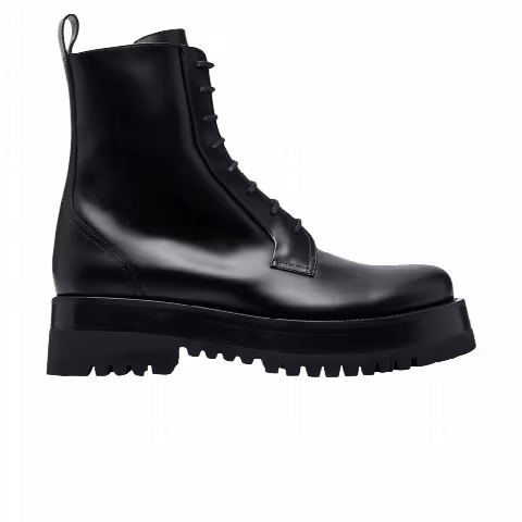 Valentino Ankle-Length Lace-Up Combat Boot 'Black'