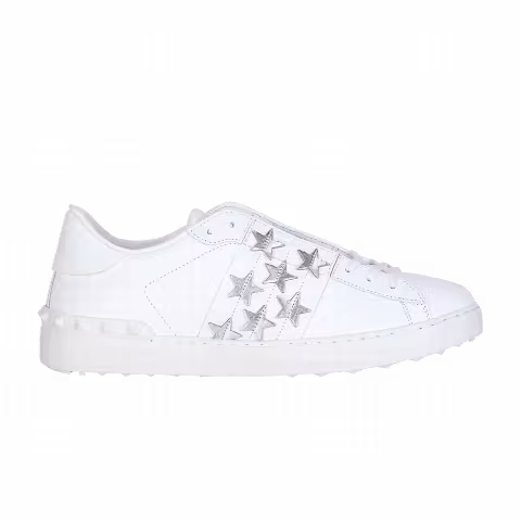 Valentino Open Sneaker 'Star Embellished - White Silver'