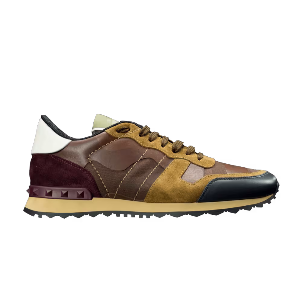 Valentino Rockrunner Rockstud Lace Brown Camo