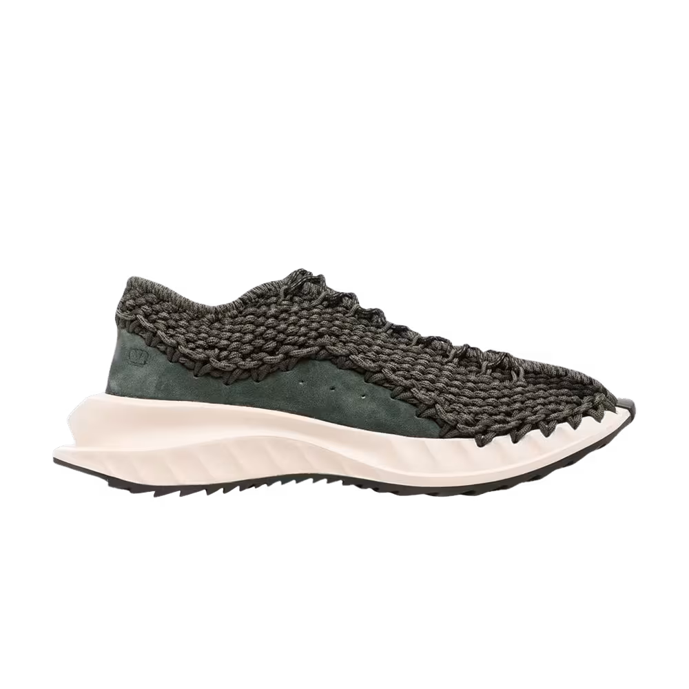 Valentino Garavani Crochet Lace-Up Sneaker Green Brushwood