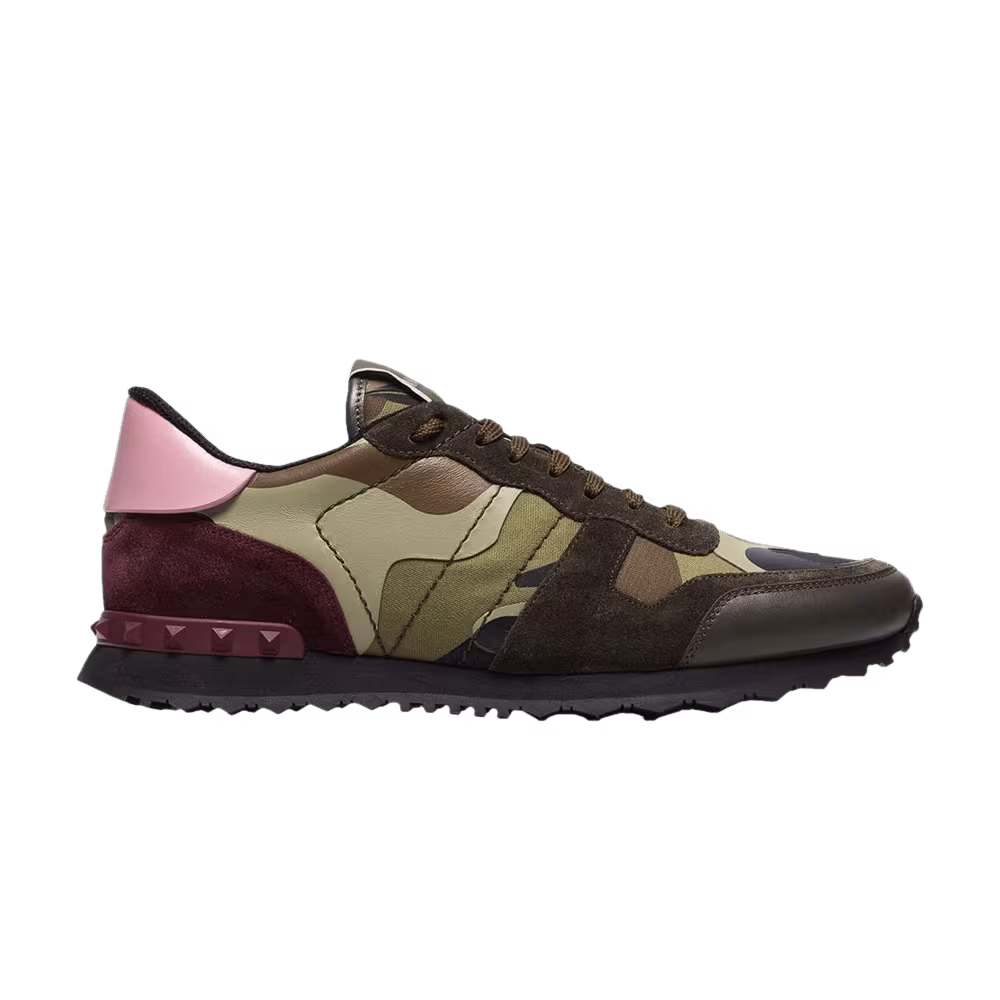 Valentino Rockrunner Rockstud Lace Olive Camo