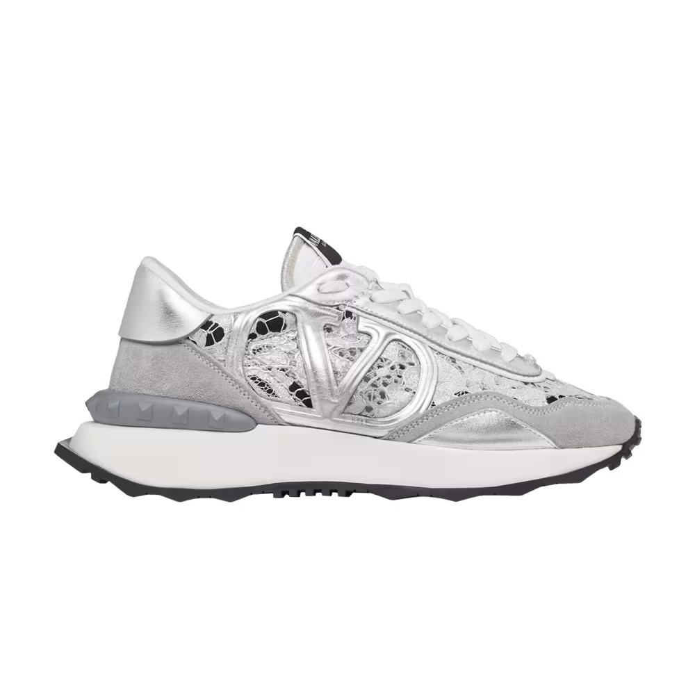 Valentino Women's Lacerunner Low Lace - Silver Pastel Grey