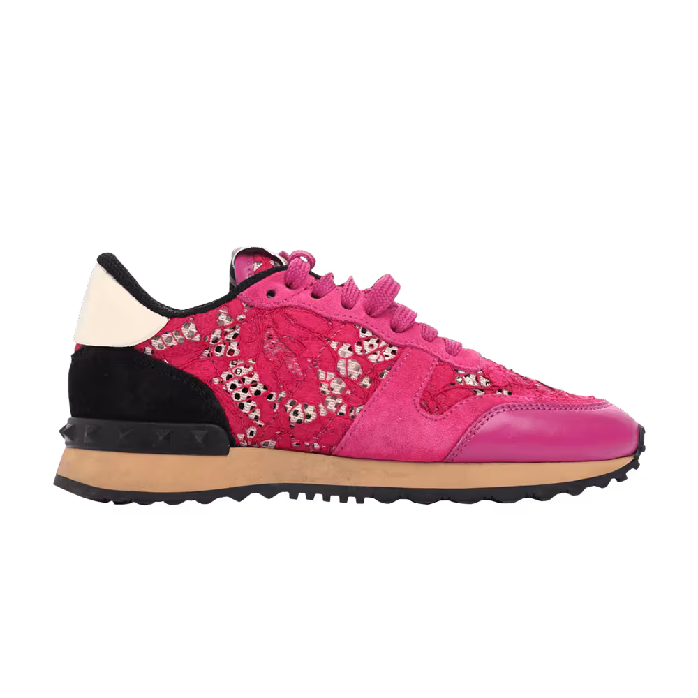 Valentino Women's Rockrunner Rockstud Lace Pink Black