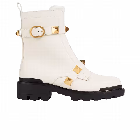 Valentino Wmns Roman Stud Ankle Boot 'Ivory'