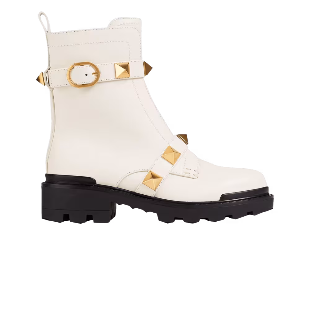 Valentino Women's Roman Stud Ankle Boot Ivory