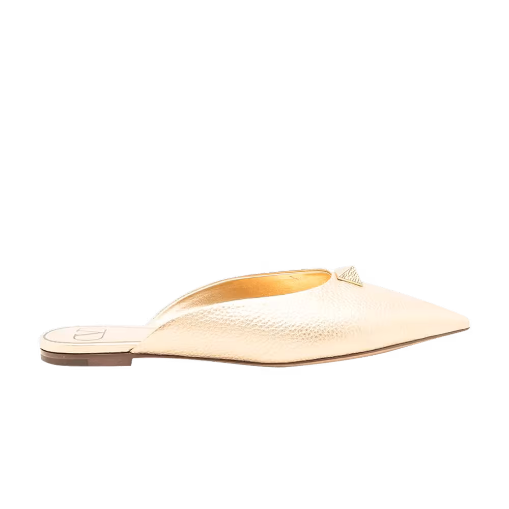 Valentino Women's Roman Stud Metallic Mules Gold
